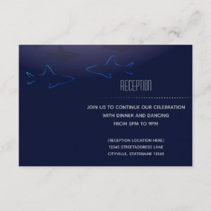 Blue Shark Weddenschap Reception Information Card Kaart