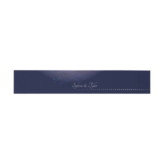 Blue Shark Wedding Invitation Belly Band Uitnodigingen Wikkel (Vlak)
