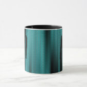 Blue Sheen Texture Personalize Monogram Mok (Midden)