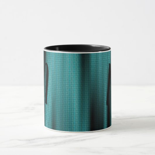 Blue Sheen Texture Personalize Monogram Mok (Midden)