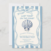 Blue Shell Coastal Floral Celebration Bachelorette Kaart (Voorkant)