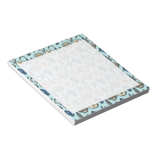 Blue Shell Starfish Zee Pattern Notitieblok (Schuin)
