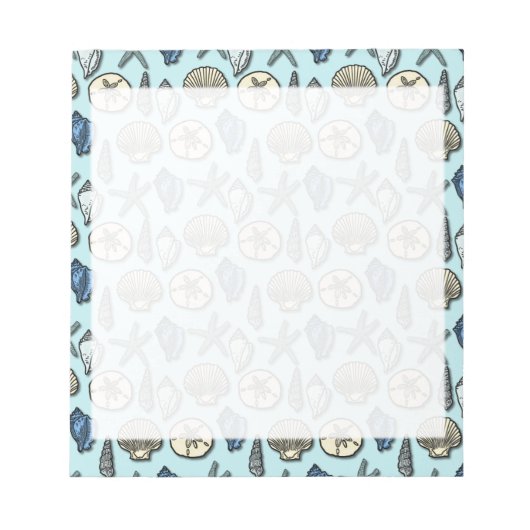 Blue Shell Starfish Zee Pattern Notitieblok (Voorkant)