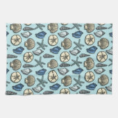 Blue Shell Starfish Zee Pattern Theedoek (Horizontaal)