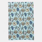  Blue Shell Starfish Zee Pattern Theedoek (Verticaal)