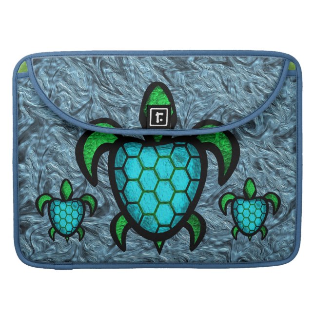 Blue Shell Turtle MacBook Pro Flap Sleeve MacBook Pro Sleeve (Front Closed)