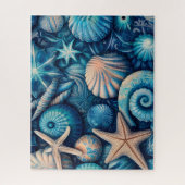 Blue Shells Beach Batik Starfish Sand Dollar Legpuzzel (Verticaal)