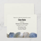 Blue Shells Clam Bake Rehearsal Dinner Invitation Kaart (Voorkant / Achterkant)