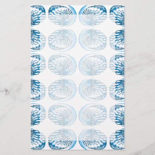 Blue Shells Pattern. Briefpapier (Voorkant)