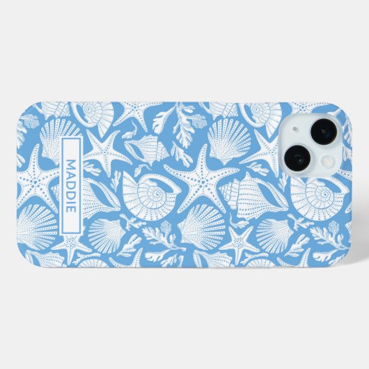 Blue Shells Personalized Case-Mate iPhone Case (Achterkant (horizontaal))