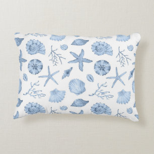 Blue Shells Waterverf Accent Kussen