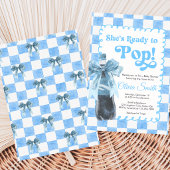 Blue She's Ready to Pop Baby Shower Invitation