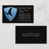 Blue Shield Soccer Player Business Sjabloon Visitekaartje (Voorkant / Achterkant)