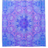 Blue Shimmer Damask Douchegordijn (Voorkant)