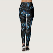 Blue Shimmer Floral 2 Leggings (Achterkant)