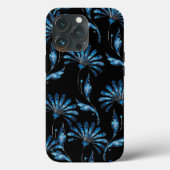 Blue Shimmer Floral Case-Mate iPhone Case (Achterkant)