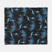 Blue Shimmer Floral Fleece Deken (Voorkant (Horizontaal))