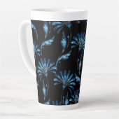 Blue Shimmer Floral Latte Mok (Linkerhoek)
