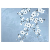 Blue Shimmering Cherry Blossom Tafelkleed (Voorkant (Horizontaal))
