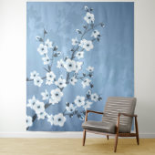 Blue Shimmering Cherry Blossom Wandkleed (In situ)