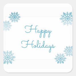 Blue Shimmering Chic Snowflake Holiday Vierkante Sticker