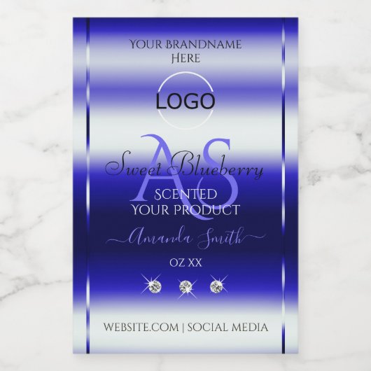 Blue Shimmery Produit Étiquettes Initiales Bijoux  (Étiquettes simples)