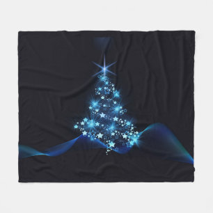 Blue Shine of Stars op de kerstboom Fleece Deken