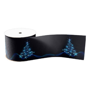 Blue Shine of Stars op de kerstboom Grosgrain Lint