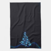 Blue Shine of Stars op de kerstboom Theedoek (Verticaal)