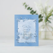 Blue Shiny Elegant Sparkly Save the Date Briefkaart (Staand voorkant)