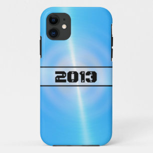 Blue Shiny Stainless Steel Metal 10 iPhone 11 Hoesje
