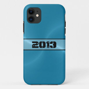 Blue Shiny Stainless Steel Metal 12 iPhone 11 Hoesje