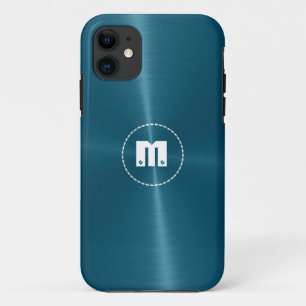 Blue Shiny Stainless Steel Metal iPhone 11 Hoesje