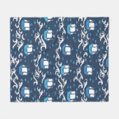 Blue Ship Voyage in het Zee Pattern II Fleece Deken (Voorkant (Horizontaal))