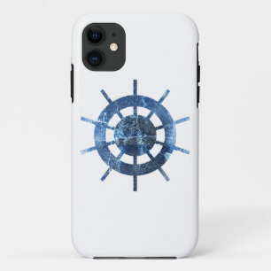 Blue Ship's Helm Rust Metal iPhone 11 Hoesje