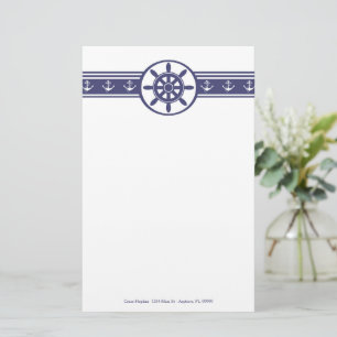Blue Ships Wheel Specialized Stationery Briefpapier