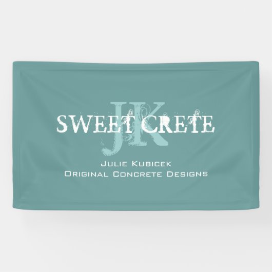 Blue  Shop Business Monogram Spandoek (Horizontaal)