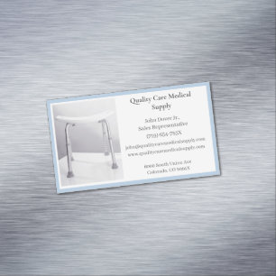 Blue Shower Chair Senior Care Equipment Medical Magnetisch Visitekaartje
