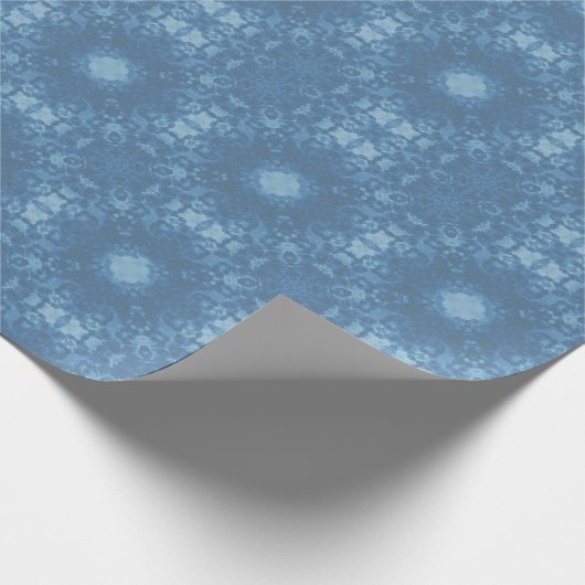 Blue Signature Gothic Pattern Cadeaupapier (Hoek)