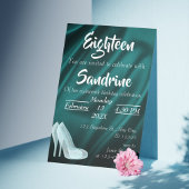 Blue Silk 18th Birthday Party Invitation Card