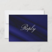 Blue Silk Reply Card RSVP Kaartje (Achterkant)