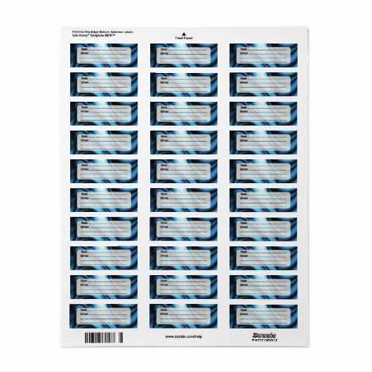Blue Silk wave Etiket (Full Sheet)