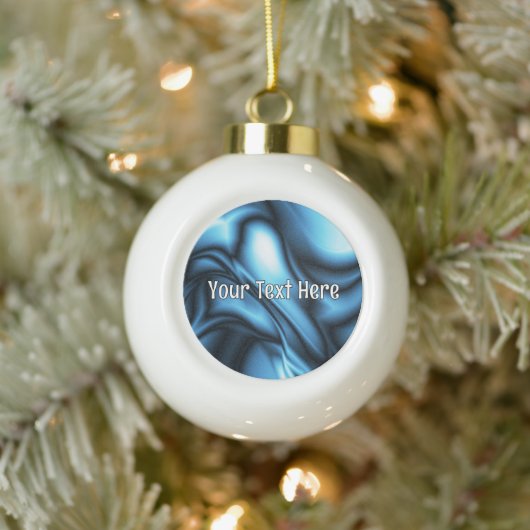 Blue Silk wave Keramische Bal Ornament (Boom)