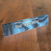 Blue Silk wave Naambordje (Zijkant)