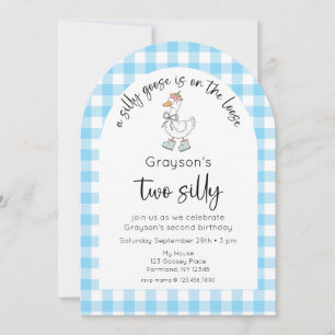 Blue Silly Goose 2e anniversaire Invitation photo