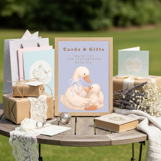 Blue Silly Goose Cards and Gifts Table Sign  Kaart