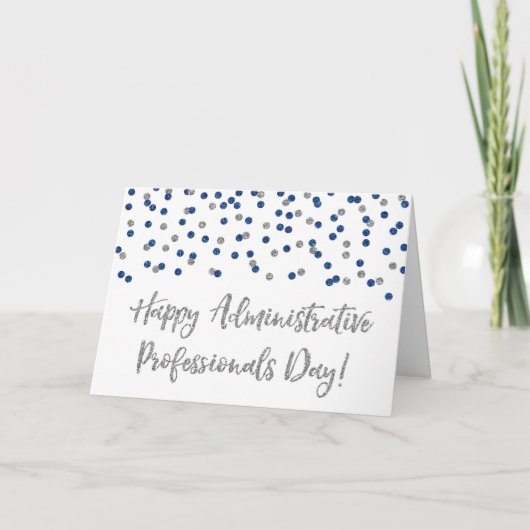 Blue Silver Administrative Professionals Day Kaart (Voorkant)