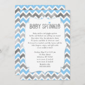 Blue Silver Baby Sprinkle boy baby shower nodigt Kaart (Voorkant / Achterkant)