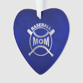 Blue Silver Baseball mama Ornament (voorkant)