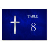 Blue Silver Christelijk Cross Table Kaart (Voorkant)